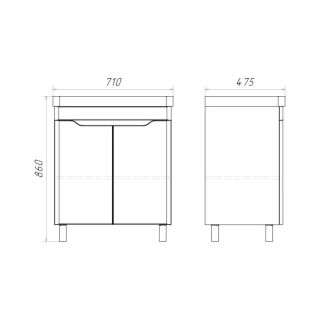 Тумба с раковиной Comforty Печора 00-00018366 70 см Белый
